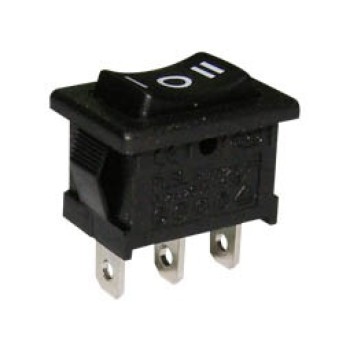 Διακόπτης Rocker Mini 3P/6A/250V με λυχνία ON-OFF RL3-113 YNX Μαύρος Διακόπτες